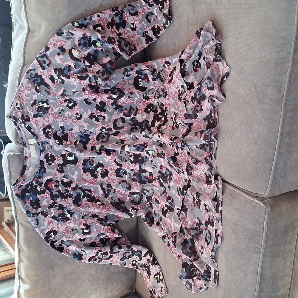 LOGO LOUNGE by Lori Goldstein French Terry Tunic with Sheer Hem